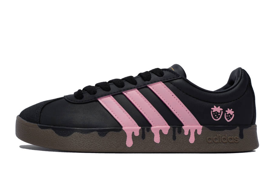 Adidas Neo Vl Court 811 Manufacturing, Cool Blackberry Urban Chic Style Low top Skateboard Shoes Unisex Black Pink