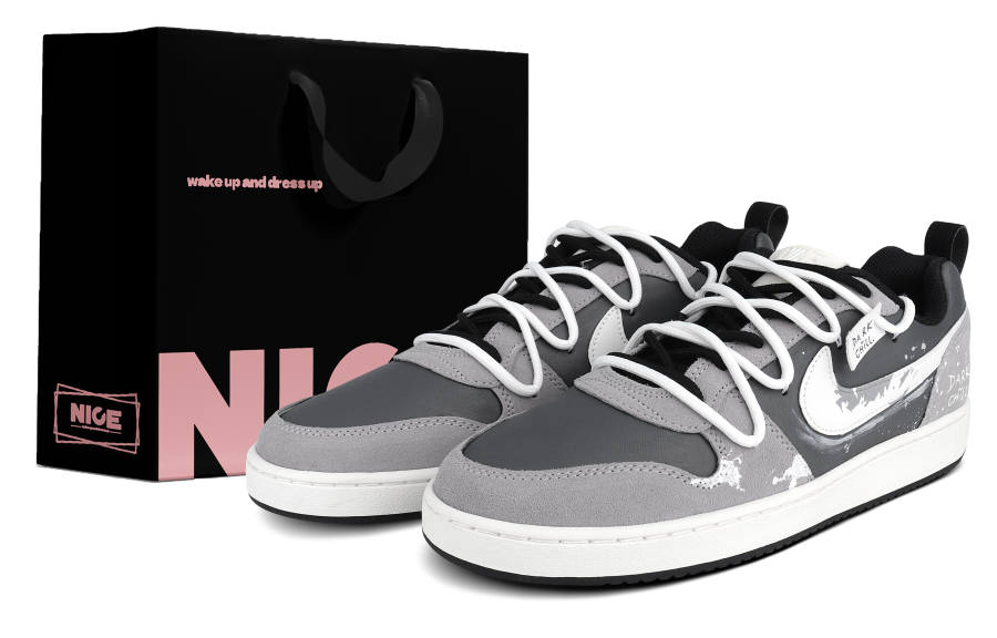 Nike Nike Court Borough Abrasion Resistant Abrasion Resistant Low top Skateboard Shoes Men's Black Gray