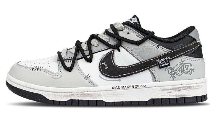 Nike Nike Dunk Cushioning Low top Skateboard Shoes Unisex Black Gray