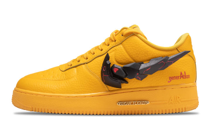 Nike Nike Air Force 1 Slip Resistant Abrasion Resistant Low top Skateboard Shoes Men's Yellow
