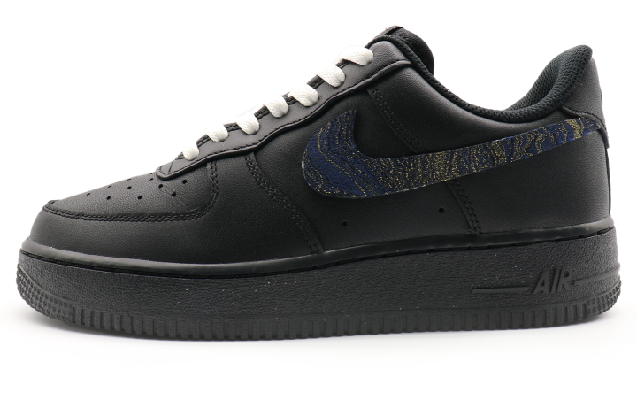 Nike Nike Air Force 1 Slip Resistant Abrasion Resistant Low top Skateboard Shoes Unisex Black