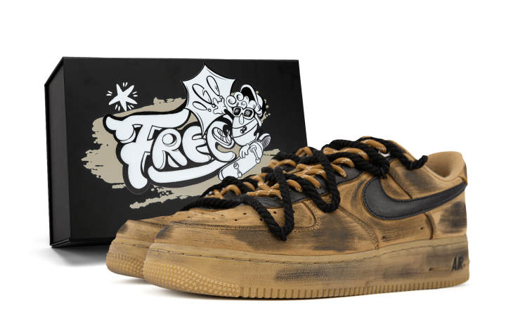 Nike Nike Air Force 1 Slip Resistant, Abrasion Resistant, Lightweight Low top Skateboard Shoes Unisex Wheat
