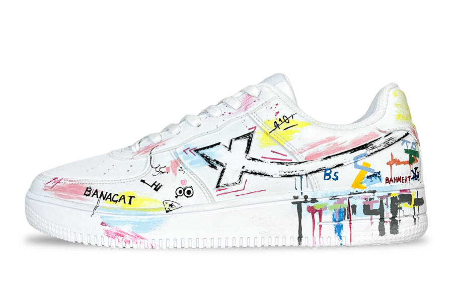 XTEP Air Force 1 Abrasion Resistant Lightweight Low top Skateboard Shoes Unisex White Yellow Pink