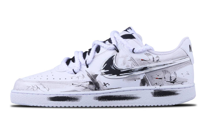 Nike Nike Court Vision 1 Crane In The Clouds Abrasion Resistant Abrasion Resistant Low top Skateboard Shoes Men's Gray Black