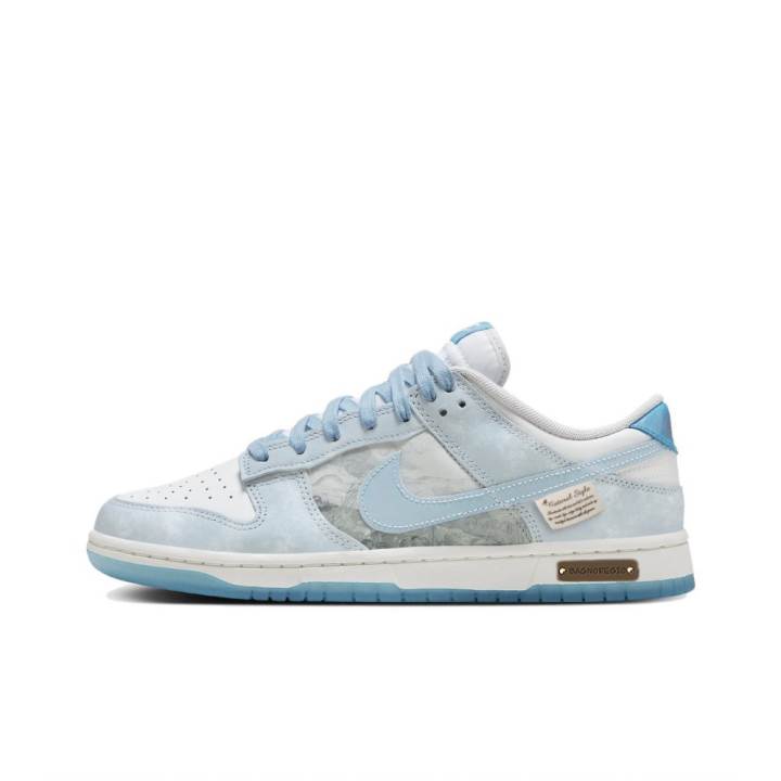 Nike Nike Dunk Low Abrasion Resistant Low top Skateboard Shoes Unisex Beige Blue