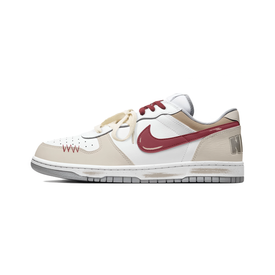 Nike Nike Big Street Noise Abrasion Resistant Breathable Low top Skateboard Shoes Men's Red Brown