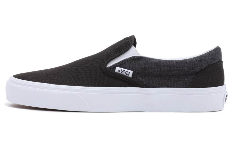 Vans Slip on Summer Linen Classic Fabric Abrasion Resistant Breathable Low top Skateboard Shoes Unisex Black White