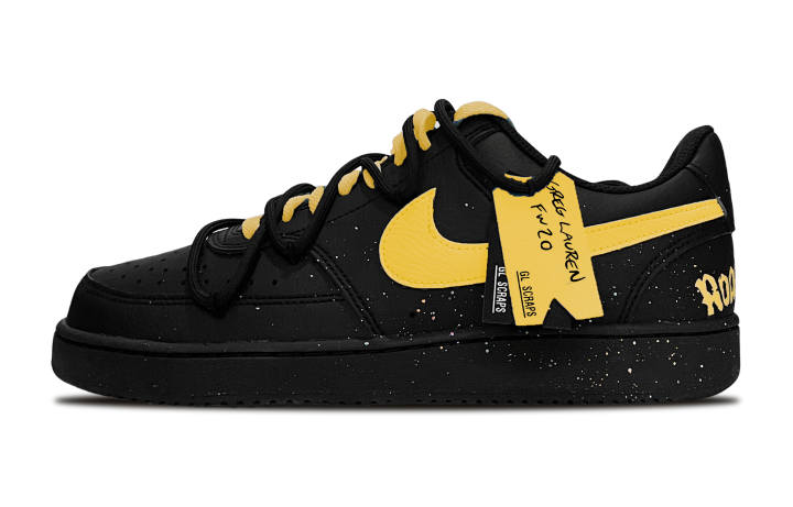 Nike Nike Court Vision Low Quick Dry Quick Dry Low top Skateboard Shoes Unisex Black Yellow