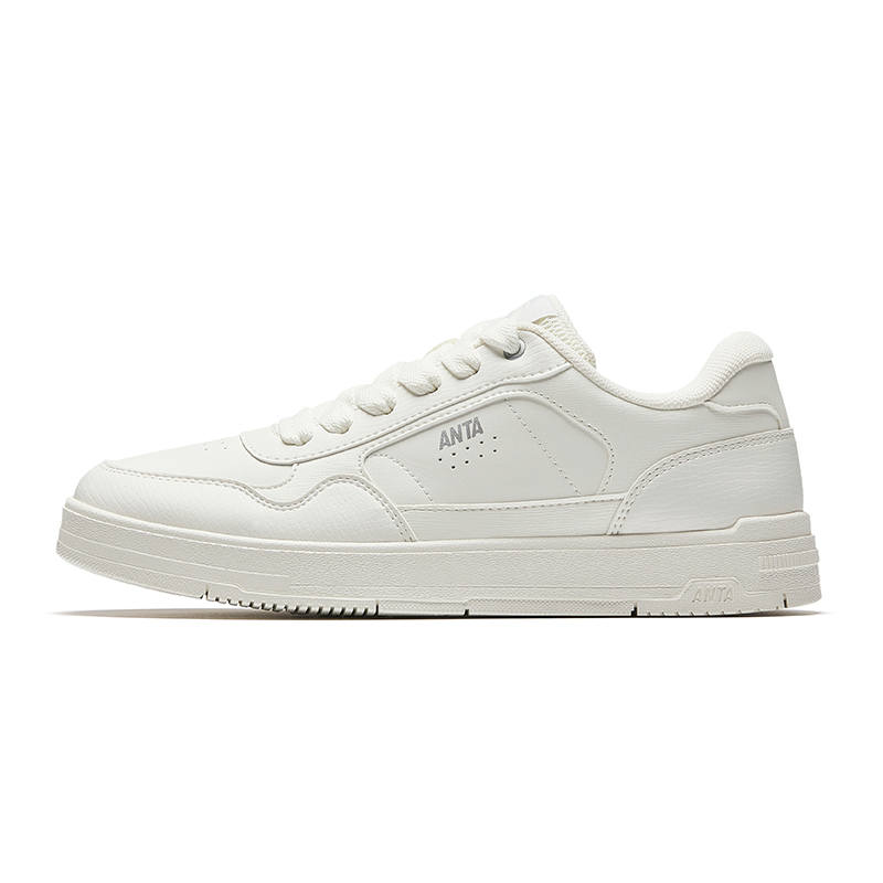 Anta Coverage Slip Resistant And Abrasion Resistant Low top Skateboard Shoes Women's Ivory White
