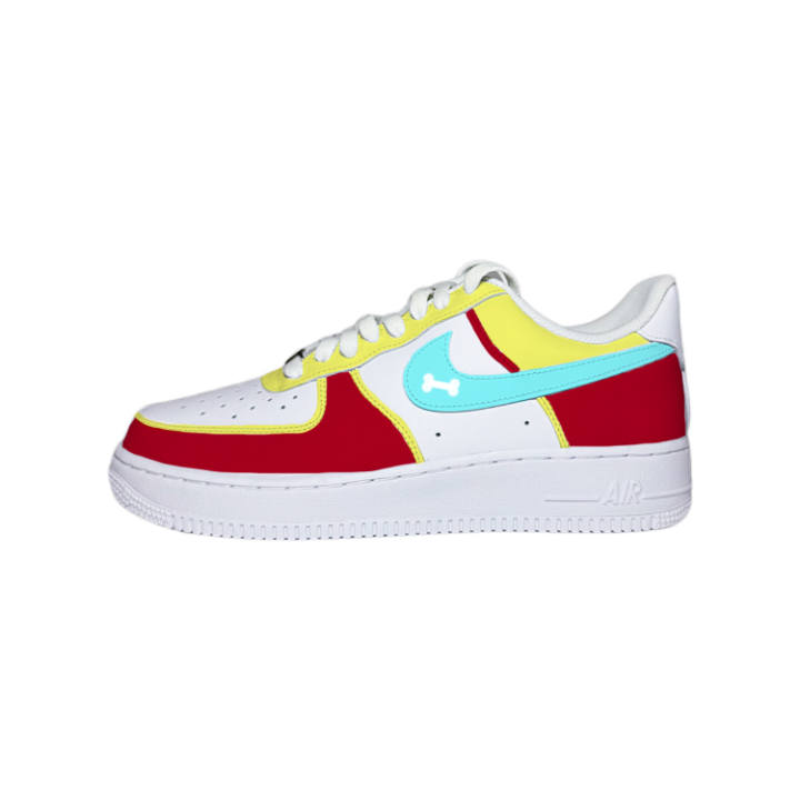 Nike Nike Air Force 1 07 French Fries Leather Low top Skateboard Shoes Men's Red Yellow Blue