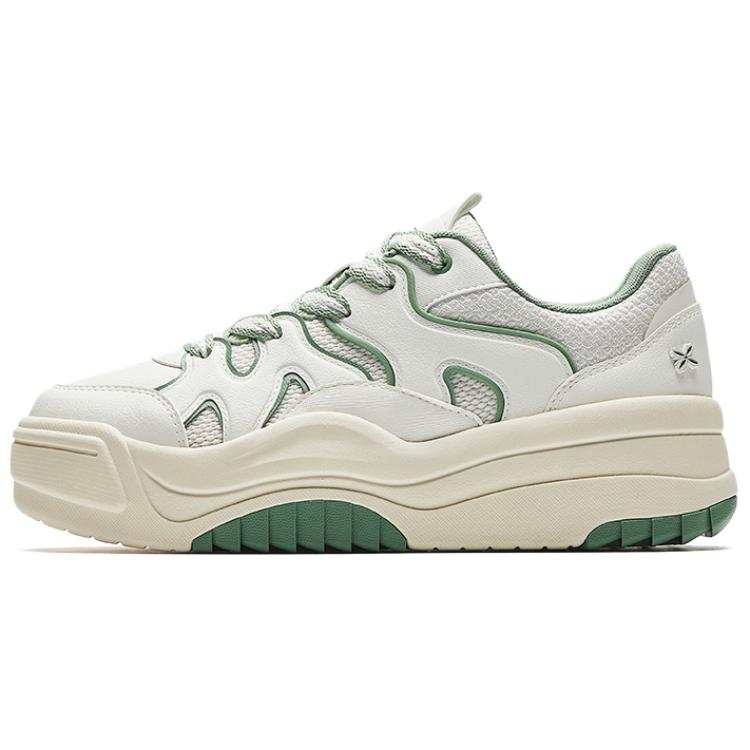 ANTA Wave Skateboard Shoes Women's Low Top Ivory Ripe Jasmine Green