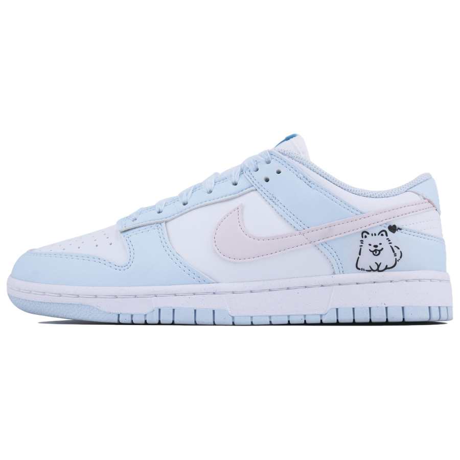 Nike Nike Dunk Low Next Nature Milk Blue Cute Dog SDS Abrasion Resistant Low top Skateboard Shoes Women's Blue White