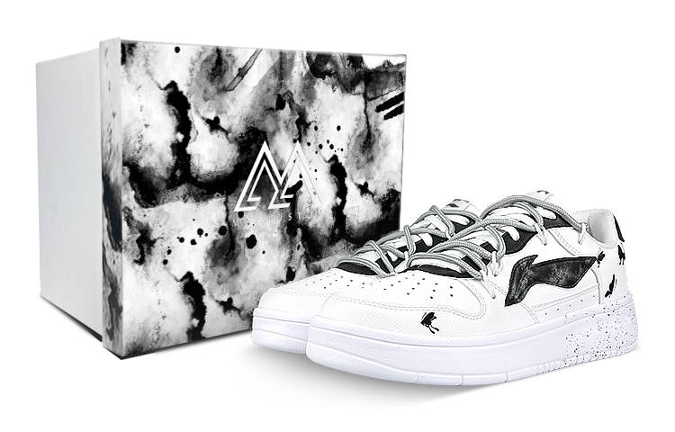 Li-Ning Li Ning Low top Skateboard Shoes Men's Black White Gray