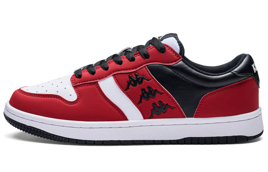 Kappa Back to Back Slip Resistant Abrasion Resistant Low top Skateboard Shoes Unisex Red White