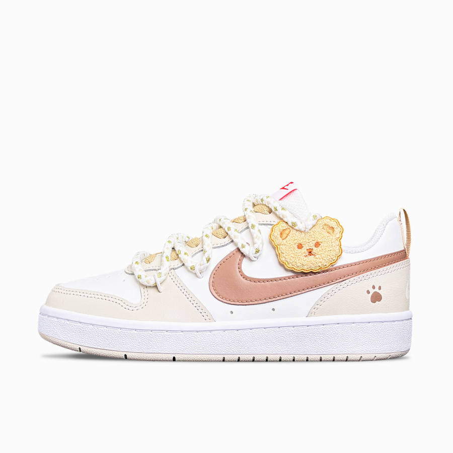 Nike Nike Court Borough Summer Bear Abrasion Resistant Abrasion Resistant Low top Skateboard Shoes Women's Beige White Brown