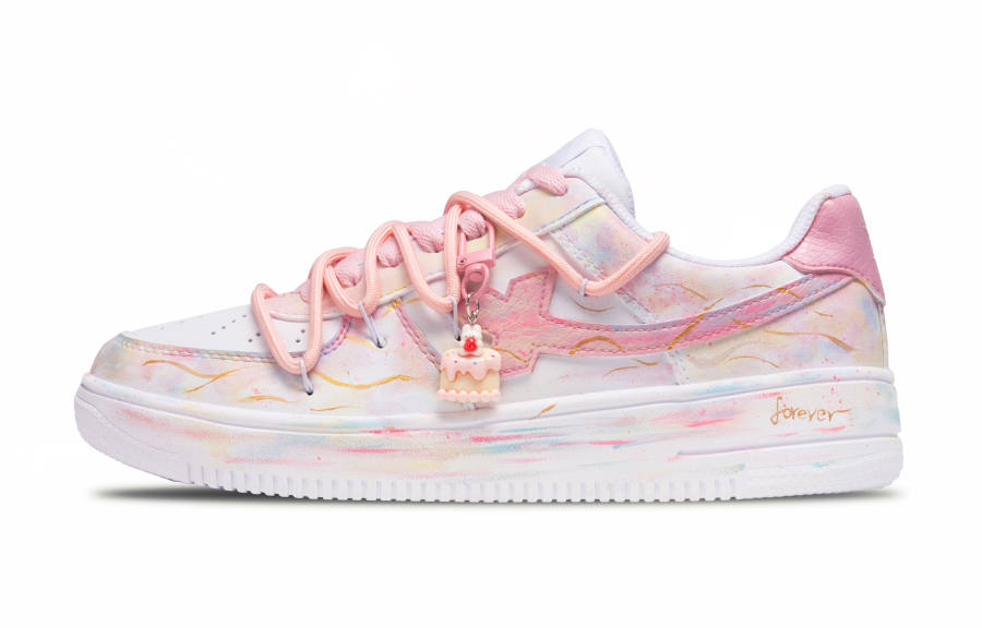 XTEP Air Force 1 Wear resistant And Lightweight Low top Skateboard Shoes Unisex Pink