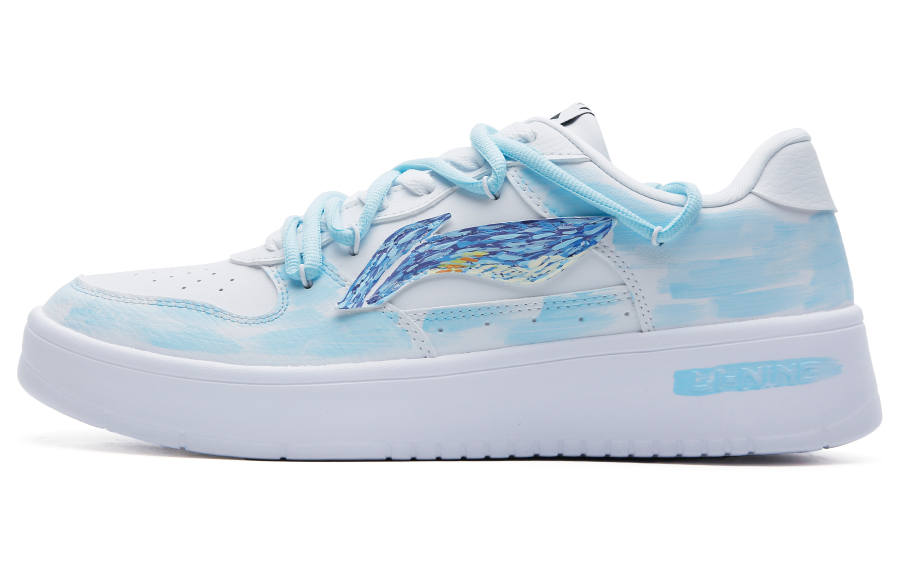 Li-Ning Li Ning Floating Boat Slip Resistant Abrasion Resistant Low top Skateboard Shoes Men's Blue White