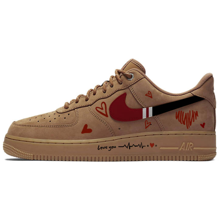Nike Nike Air Force 1 Skateboard Shoes Unisex Low Top Brown/White