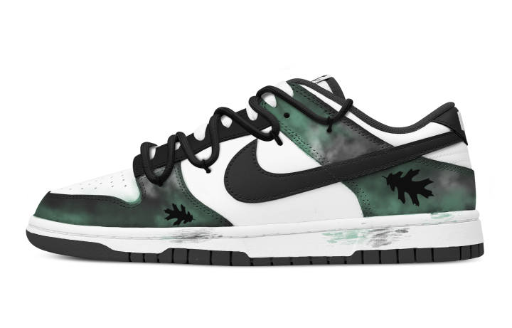 Nike Nike Dunk Mist Pine Forest Abrasion Resistant Low top Skateboard Shoes Unisex Green Black