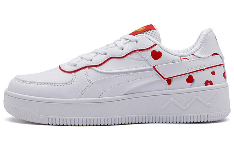361° Slip Resistant Abrasion Resistant Low top Skateboard Shoes Women's White Red