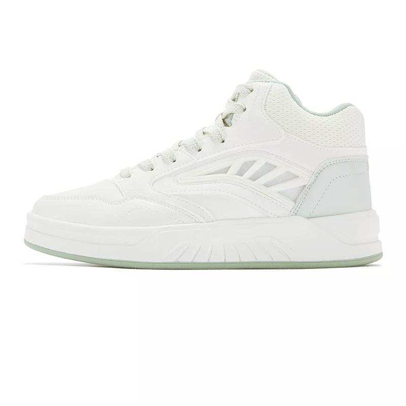 361° Slip Resistant And Breathable High top Skateboard Shoes Women's White Gray Green