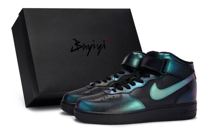 Nike Nike Air Force 1 811 Manufacturing, Chameleon Blue Green Purple, Special Shoe Box Slip Resistant Slip Resistant Mid top