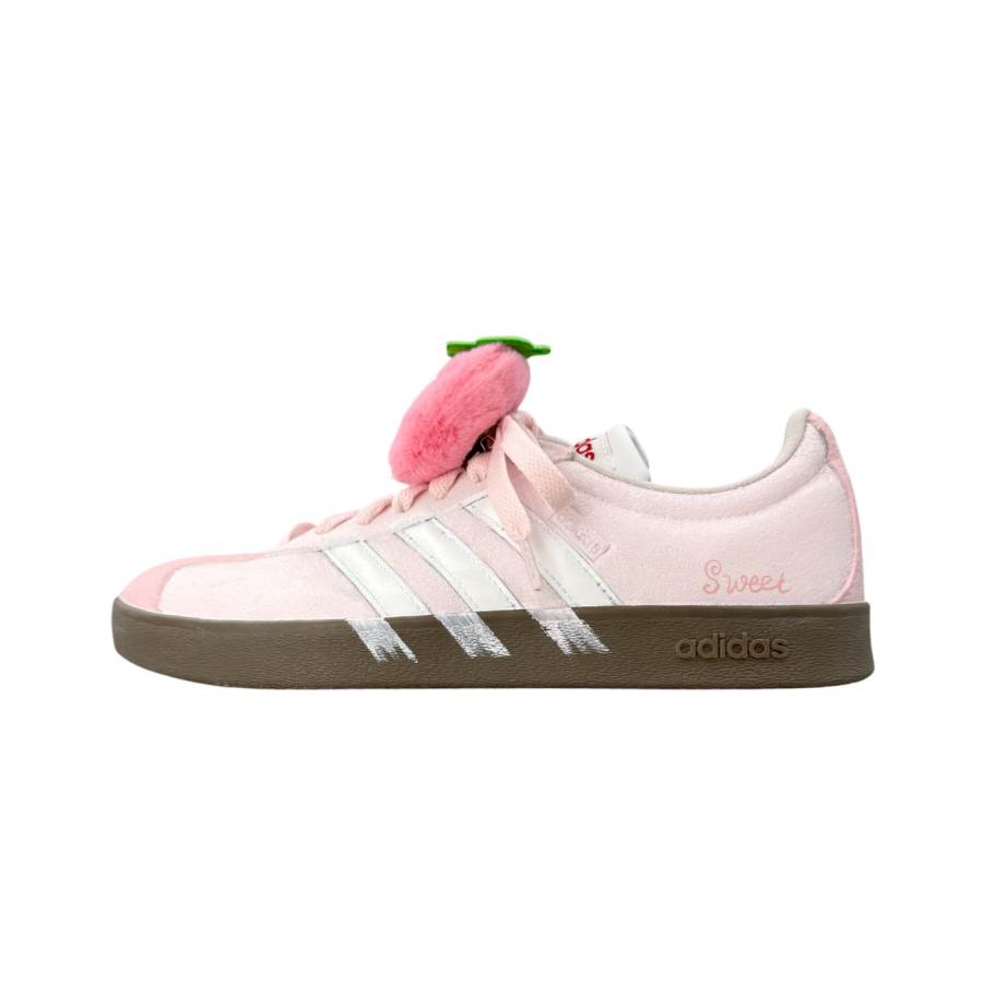 Adidas Adidas VL COURT 2.0 Skateboard Shoes Unisex Low Top Pink/White