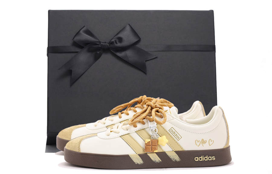 Adidas Adidas Vl Court Classic Abrasion Resistant Abrasion Resistant Low top Skateboard Shoes Unisex Yellow White