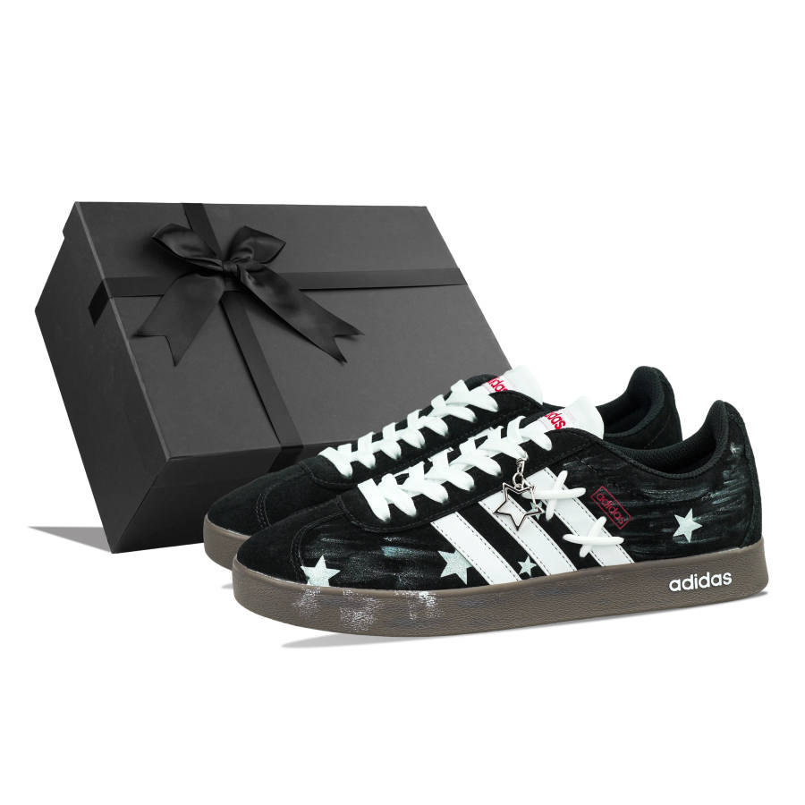 Adidas Adidas VL COURT 2.0 Lifestyle Suede Abrasion Resistant Low top Skateboard Shoes Unisex Black
