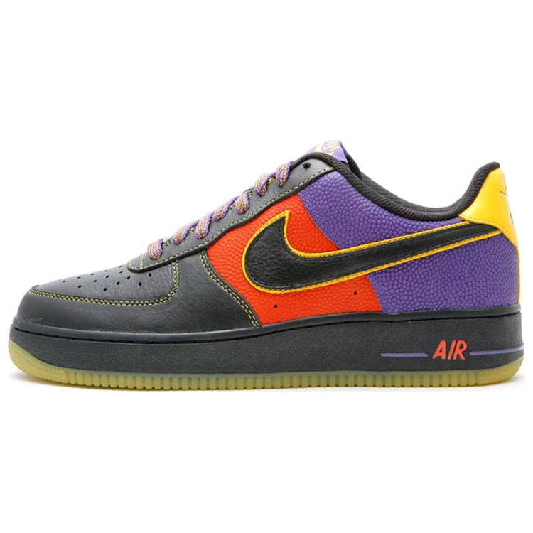 Nike Nike Air Force 1 Comfortable Cushioning Low top Skateboard Shoes Men's Black Purple Orange
