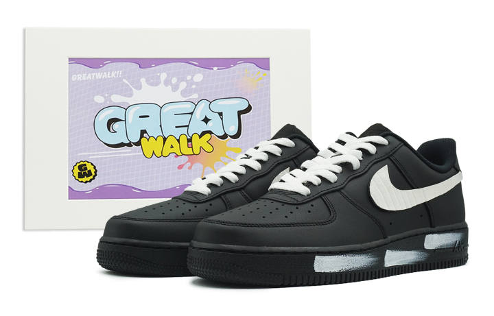 Nike Nike Air Force 1 Slip Resistant, Abrasion Resistant, Lightweight Low top Skateboard Shoes Unisex Black White