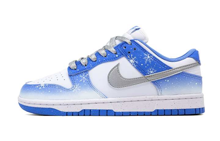 Nike Nike Dunk Frozen Abrasion Resistant Low top Skateboard Shoes Women's White Blue