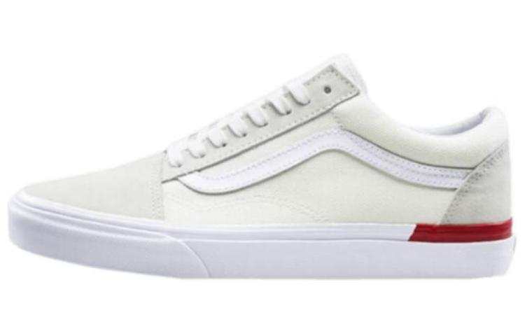 Vans Old Skool Cushioning Abrasion Resistant Cushioning, Wear Resistant Low top Skateboard Shoes Men's White Red