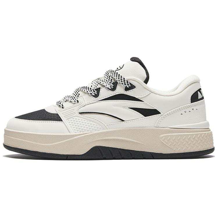 Anta Jun You Slip Resistant Abrasion Resistant Low top Skateboard Shoes Women's White Black