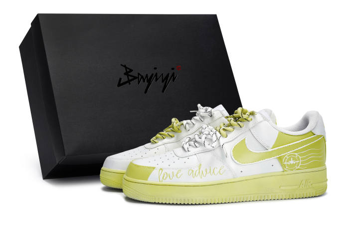 Nike Nike Air Force 1 811 Manufacturing, White Yellow, Love's Advice, Special Shoe Box Slip Resistant Abrasion Resistant
