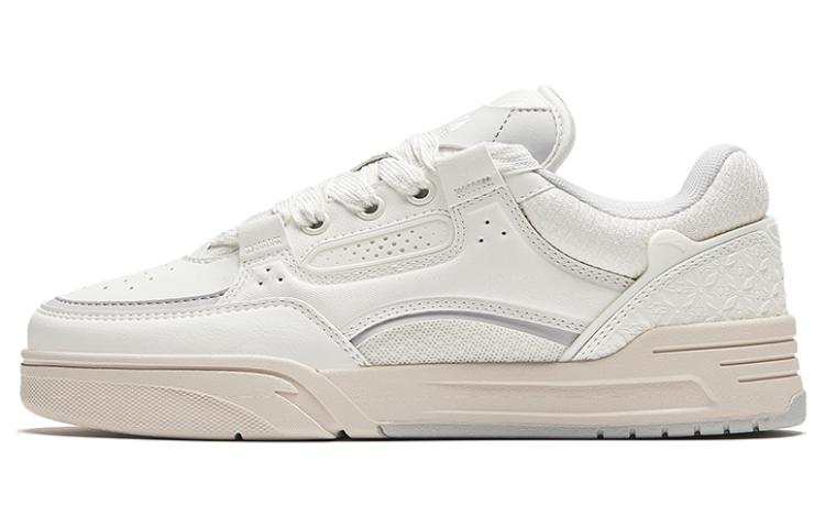 Anta Oscar Puffy Shoes Low top Skateboard Shoes Women's Ivory White