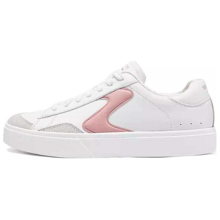 Skechers Court Classics Synthetic Leather Cushioning Breathable Support Low top Skateboard Shoes Women's White Pink