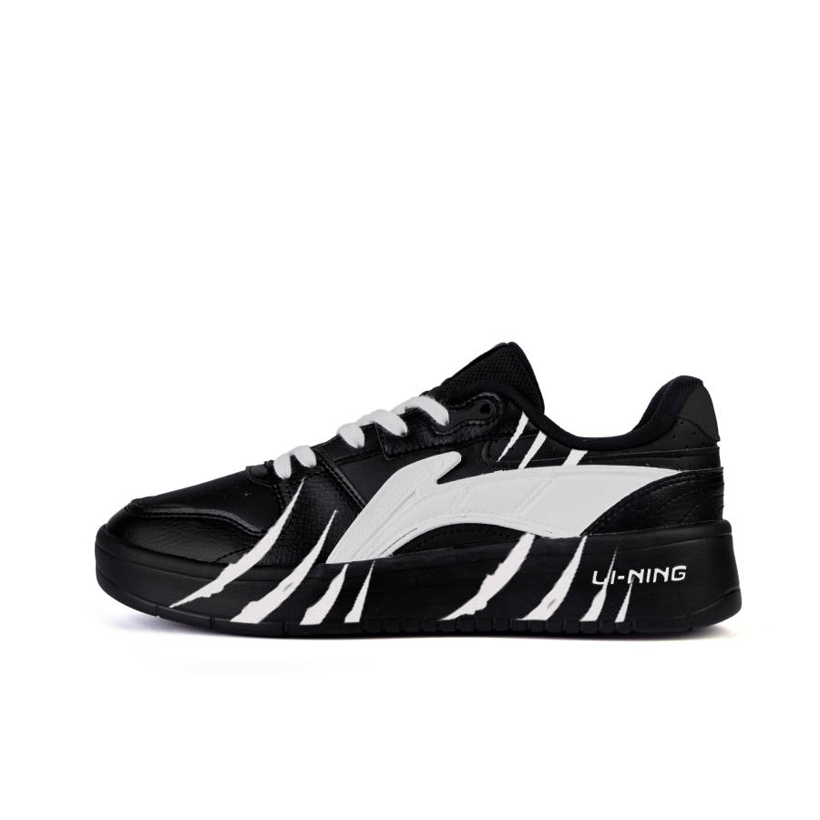 Li-Ning Li Ning Slip Resistant Cushioning Abrasion Resistant Low top Skateboard Shoes Men's Black White