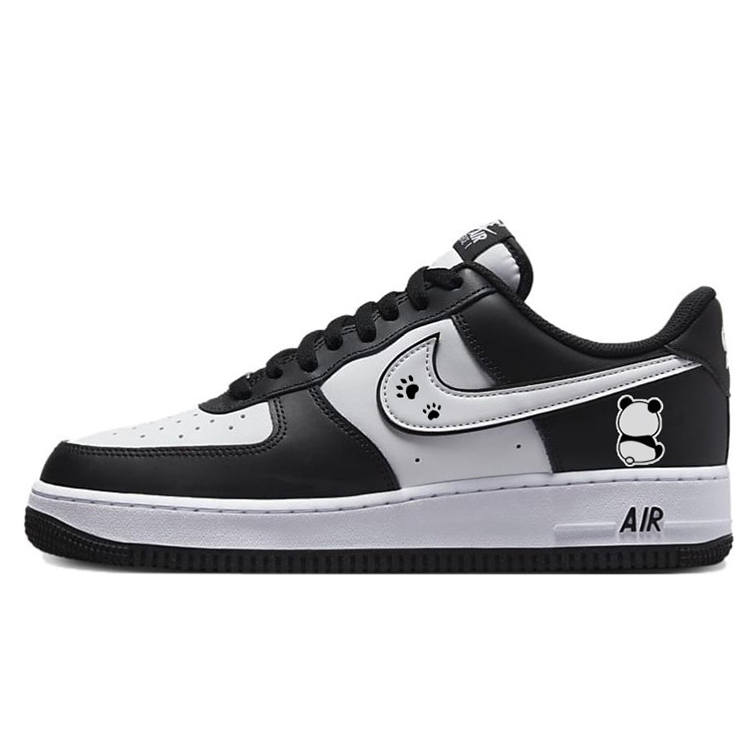 Nike Nike Air Force 1 Coverage Slip Resistant And Abrasion Resistant Low top Skateboard Shoes Unisex Black