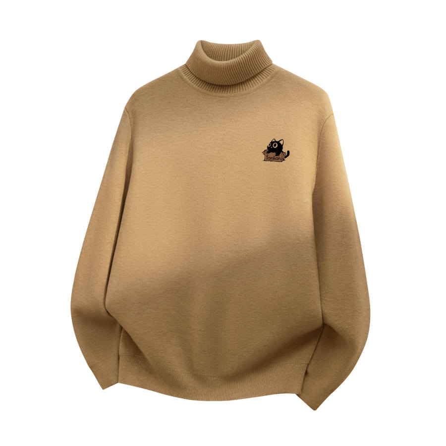 Tonlion Sweaters Unisex Turtleneck Thickened A Line
