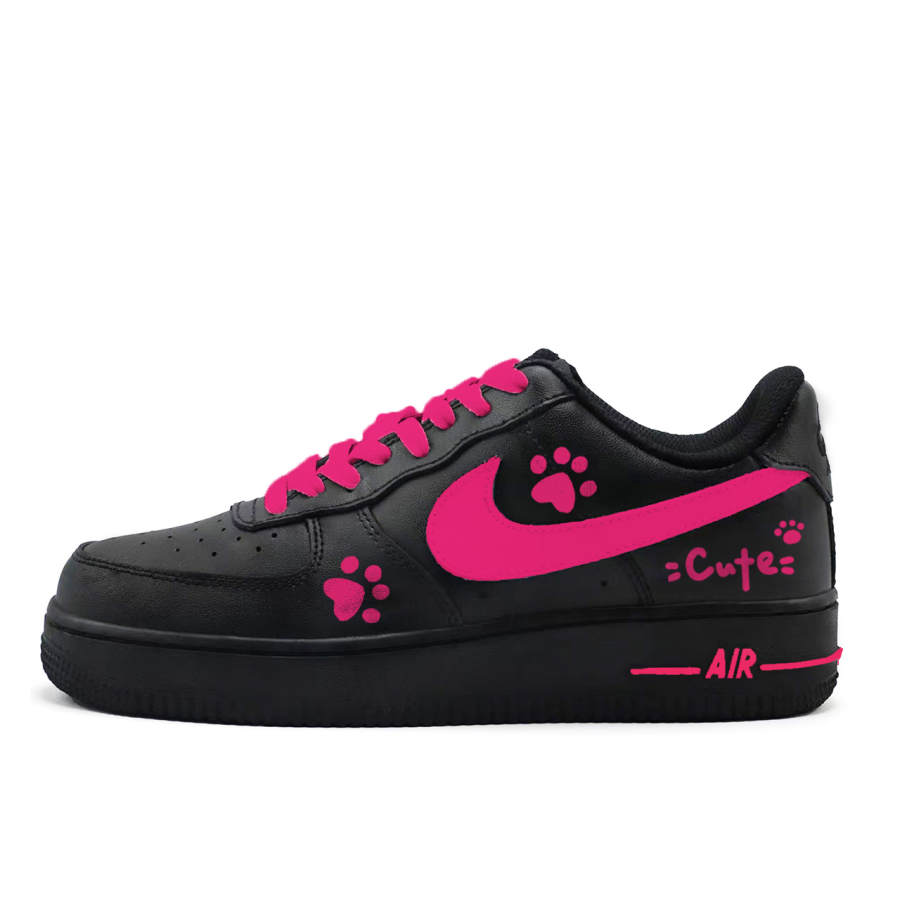 Nike Nike Air Force 1 Cool Black Sweet Berry Abrasion Resistant Low top Skateboard Shoes Women's