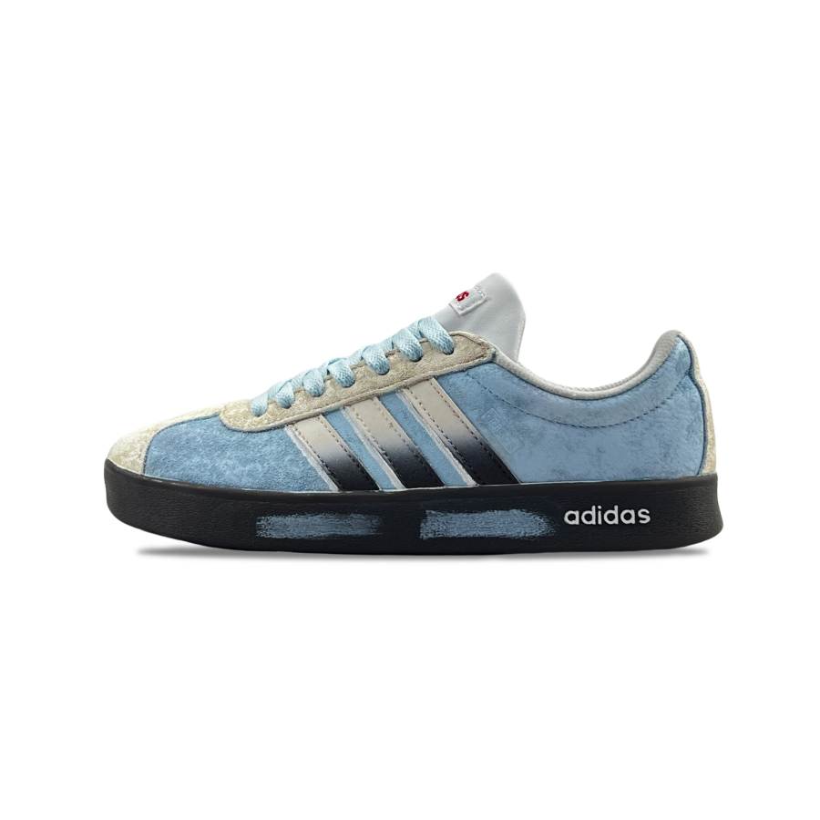 Adidas Adidas VL COURT 2.0 Maris Sal's Heart Abrasion Resistant Low top Skateboard Shoes Unisex Blue Yellow