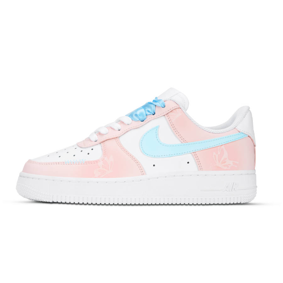 Nike Nike Air Force 1 Butterfly Sweetheart Abrasion Resistant Low top Skateboard Shoes Women's Pink White