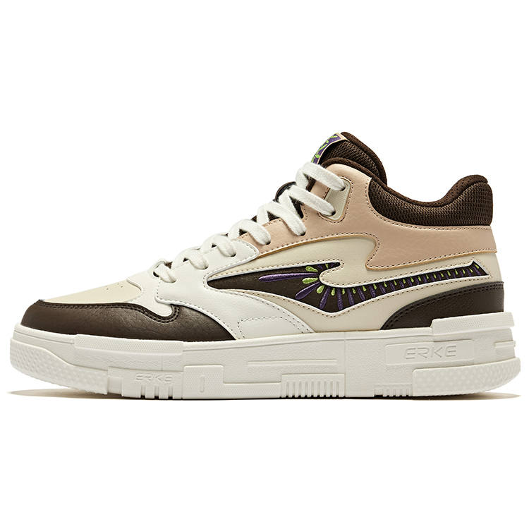 Erke Decisive Courage 2.0 High top Skateboard Shoes Men's Warm Linen Dark Sandalwood