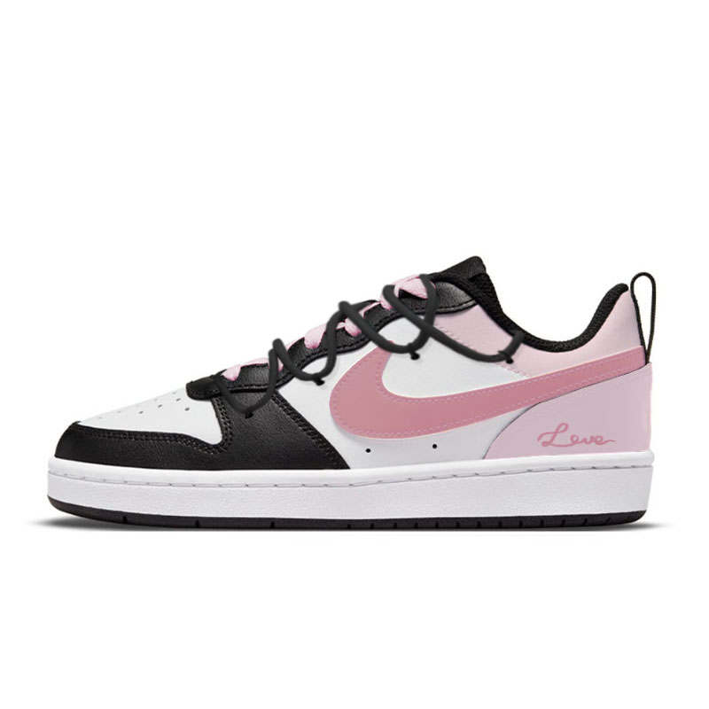 Nike Nike Court Borough GS Pink Love Dark Chocolate Low top Skateboard Shoes Women's Black Pink