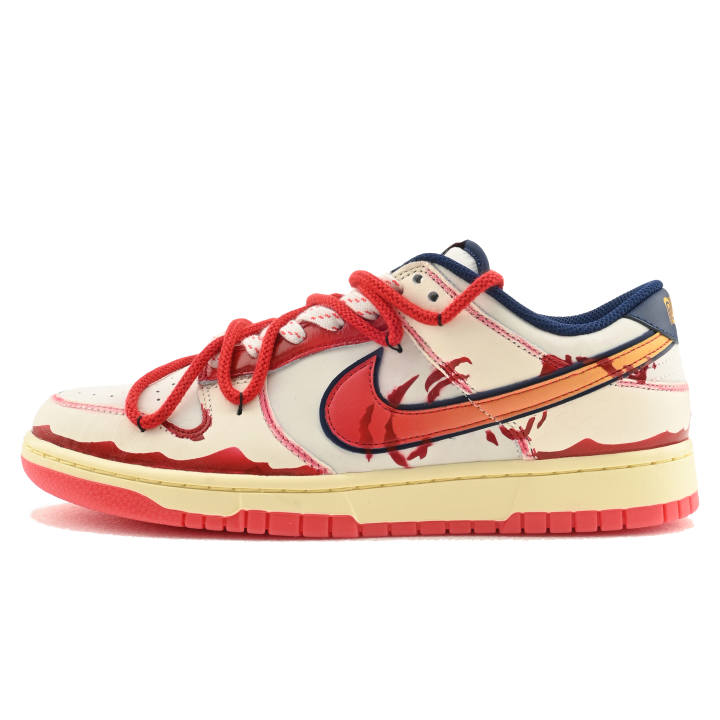 Nike Nike Dunk Fireworks Abrasion Resistant Abrasion Resistant Low top Skateboard Shoes Unisex White