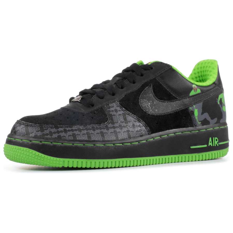 Nike Nike Air Force 1 Premium Slip Resistant Abrasion Resistant Low top Skateboard Shoes Men's Black Green