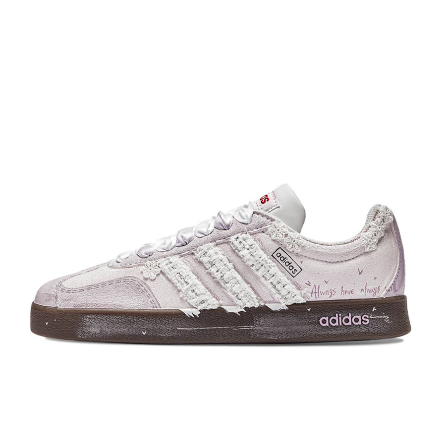 Adidas Adidas VL COURT 2.0 Lifestyle Freedom Panda, Yam Paste Breathable Low top Skateboard Shoes Unisex Pink Purple