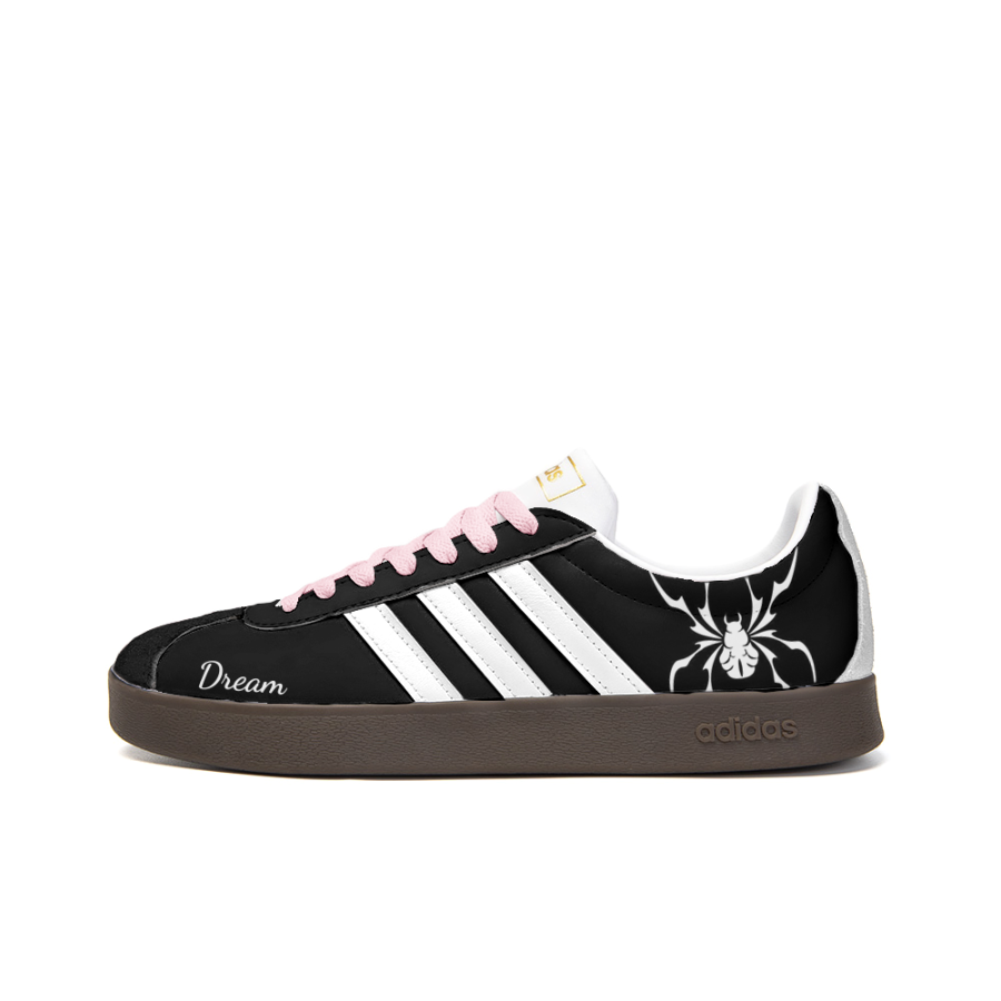 Adidas Neo VL Court 2.0 Golden Jade Waist Slip Resistant Abrasion Resistant Low top Skateboard Shoes Unisex Black