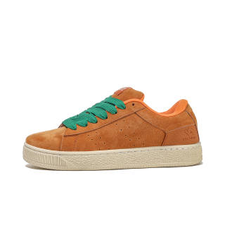 HOMDOON Slip Resistant Abrasion Resistant Low top Skateboard Shoes Unisex Orange Green